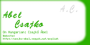 abel csajko business card