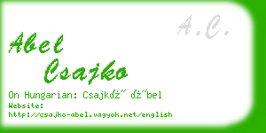 abel csajko business card